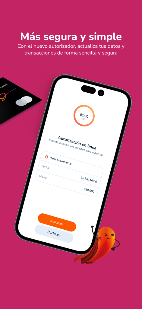 Cencosud Scotiabank mobile app screen showing online transaction authorization for a secure ecommerce purchase