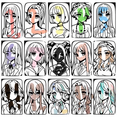 girls that look diffrent anime