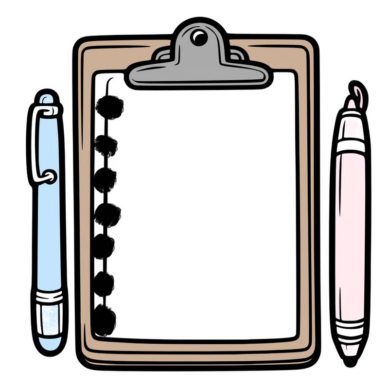 blank clip board with pen