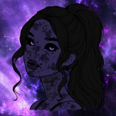 realistic girl with a ponytail on her hair and lips