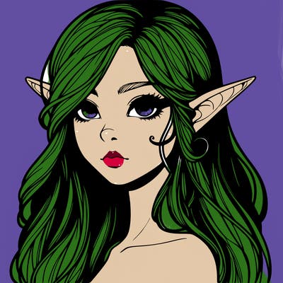 elf girl realistic dark fantasy