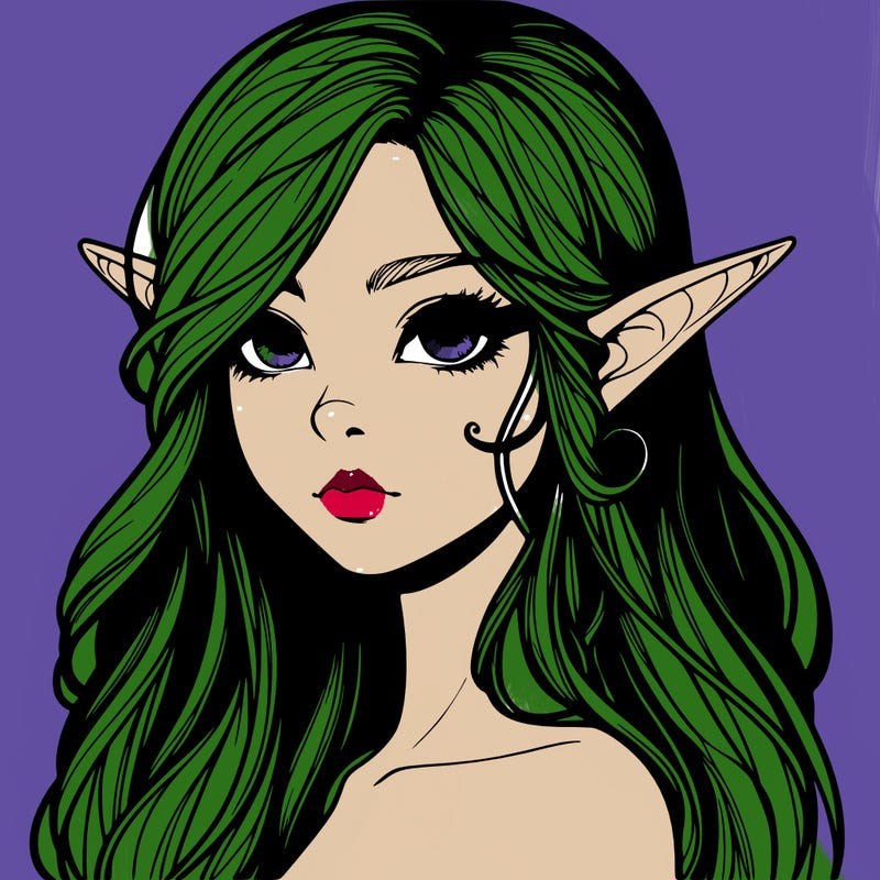 elf girl realistic dark fantasy