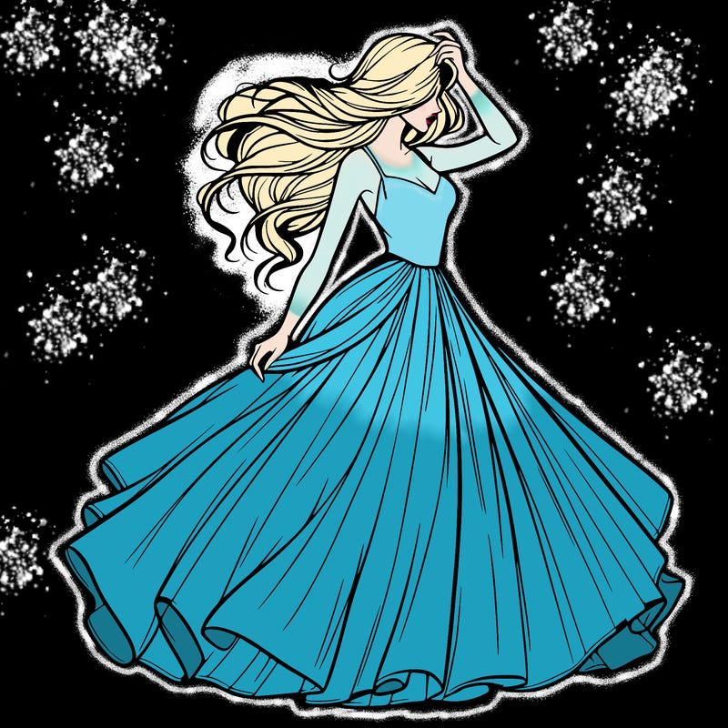 realistic woman with dress flowing in the wind