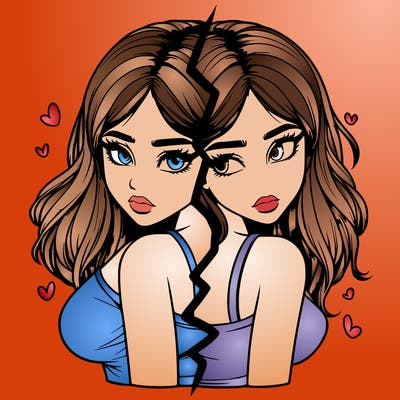 realistic girl split