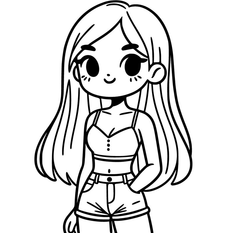 girl with a crop top and shorts in