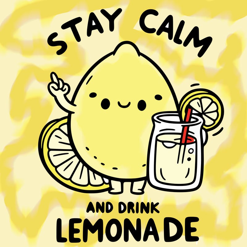 stay calm and drink lemonade