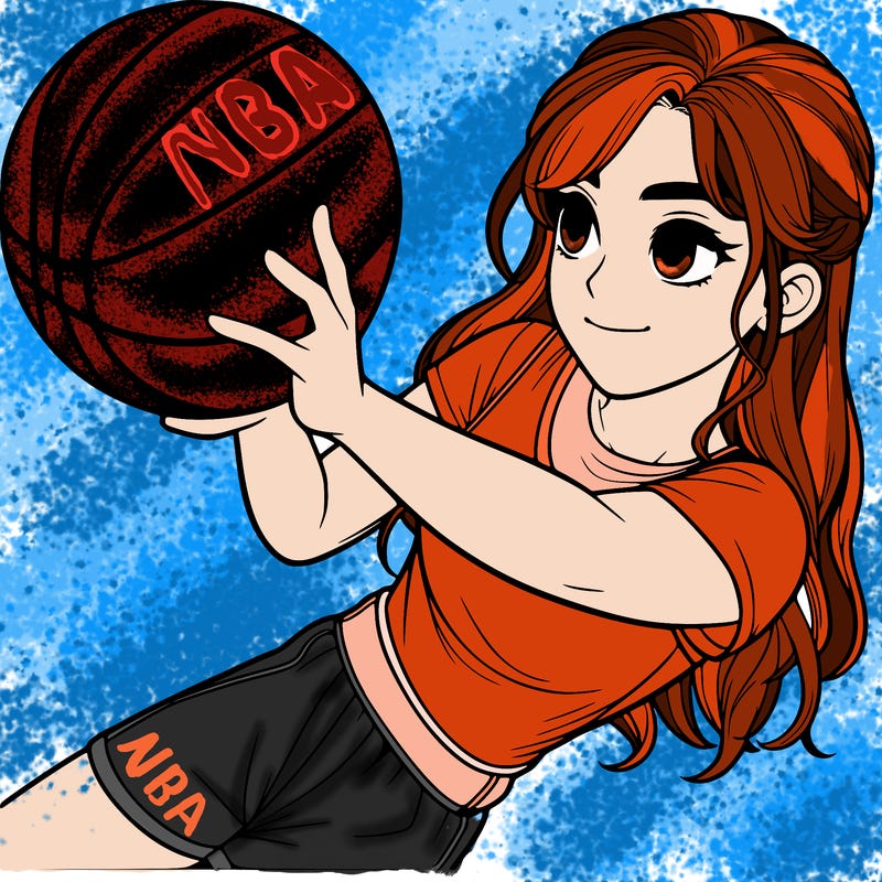 realistic girl playing basketball
