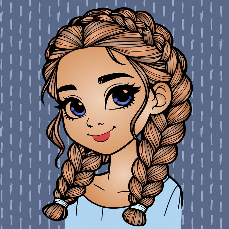 girl with braids realistic