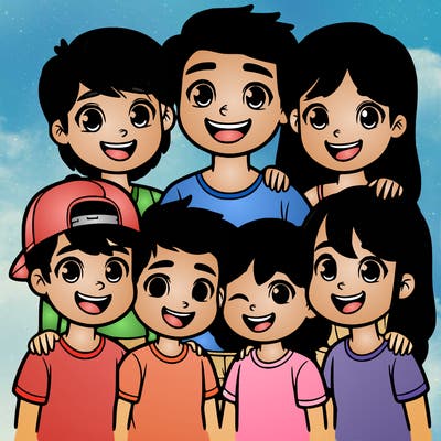 six friends together