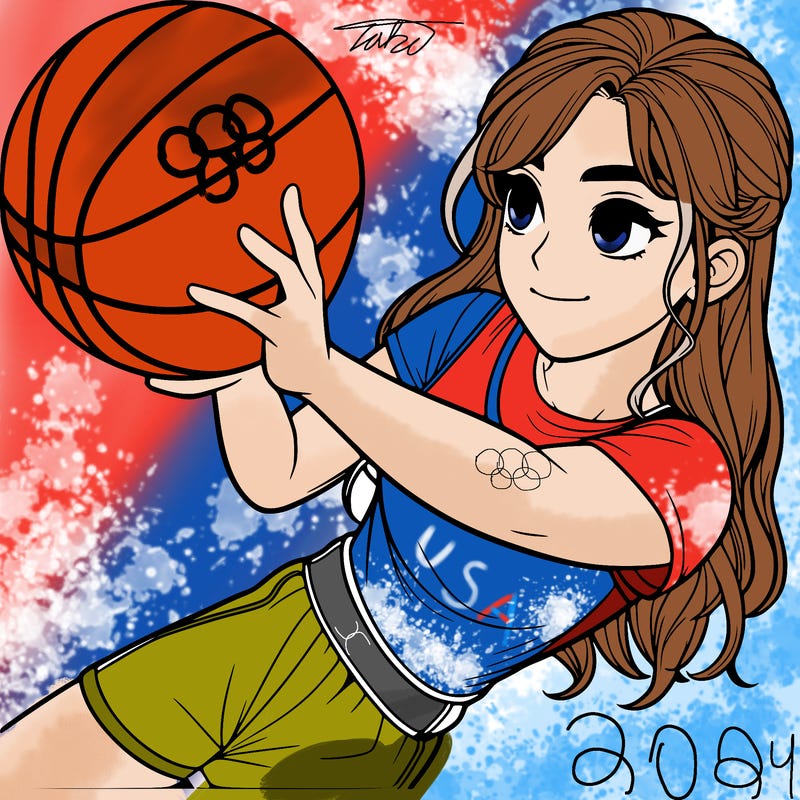 realistic girl playing basketball