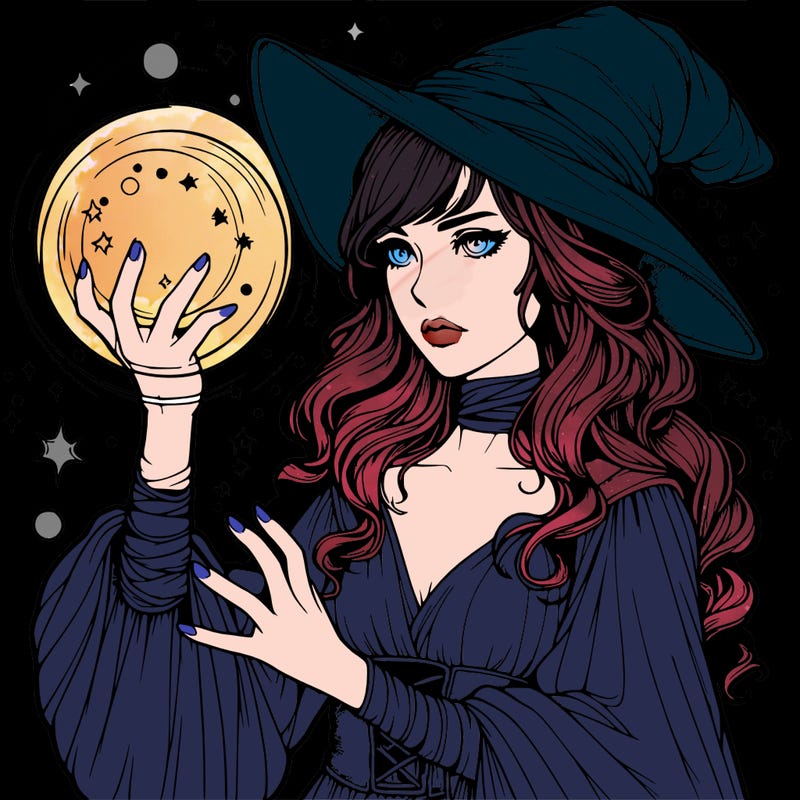 realistic women sorcerer using magic