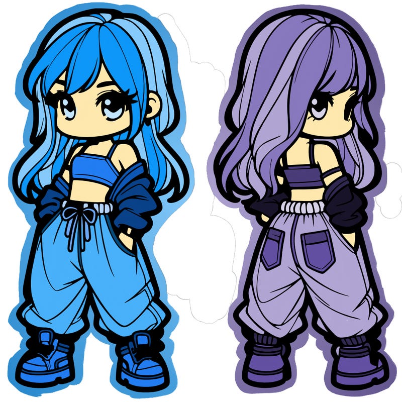 girl in crop top and baggy pants