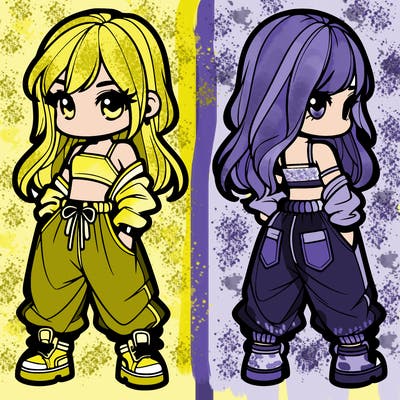 girl in crop top and baggy pants