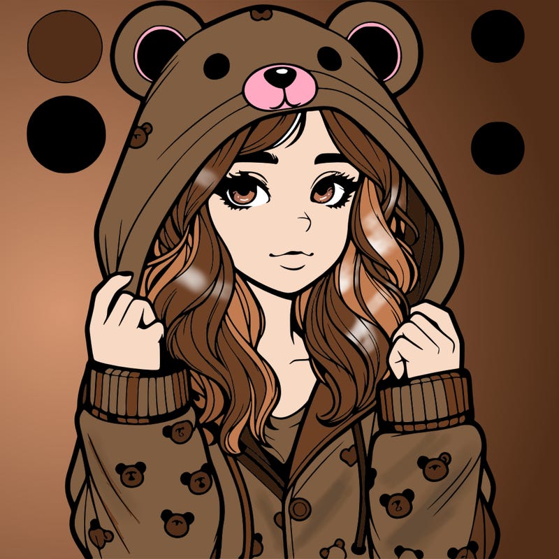 realistic girl in a animal pjs hoodie