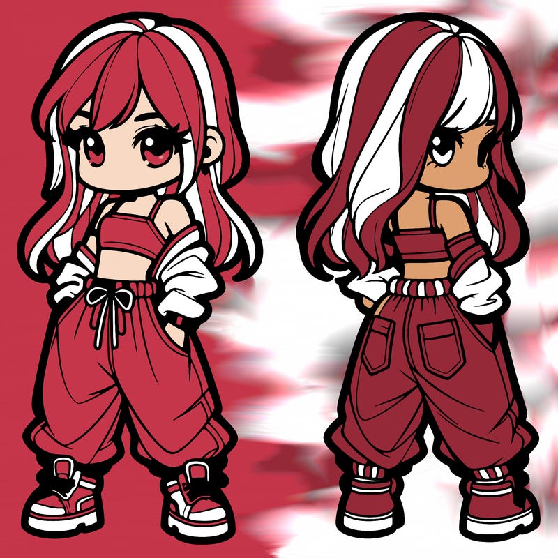 girl in crop top and baggy pants