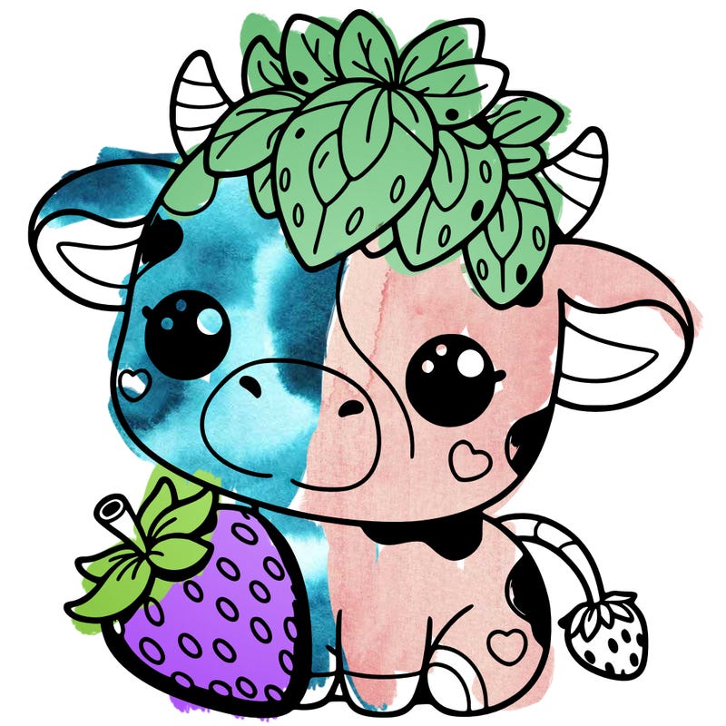 cute strawberry cow