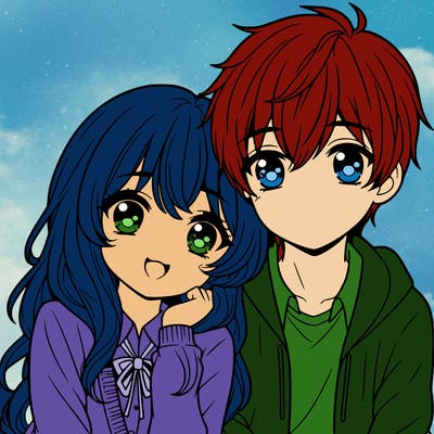 cute anime couple together