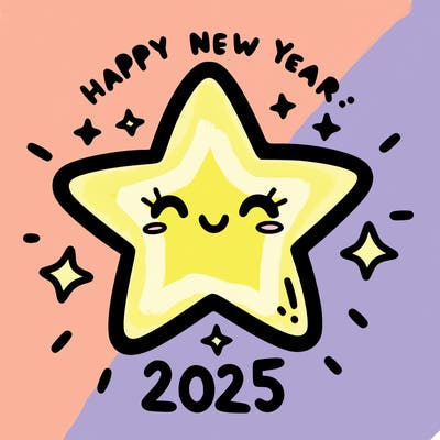 happy new year 2025 star wish