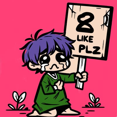 small poor toddler crying with sign that says 2 like plz