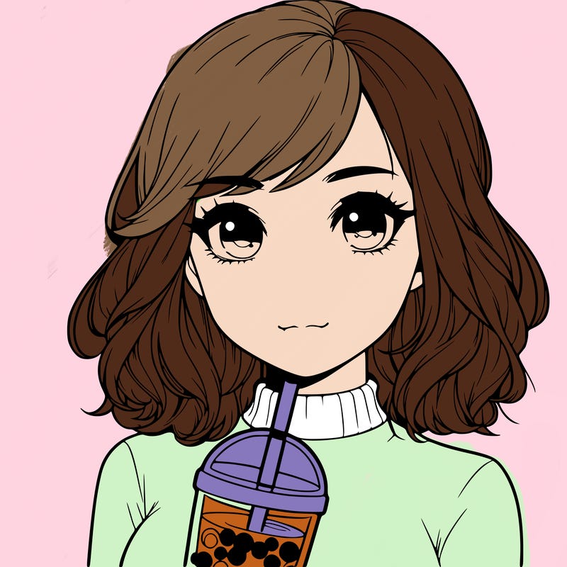 a realistic girl that has a boba