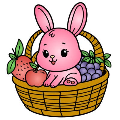 bunny in a fruit basket