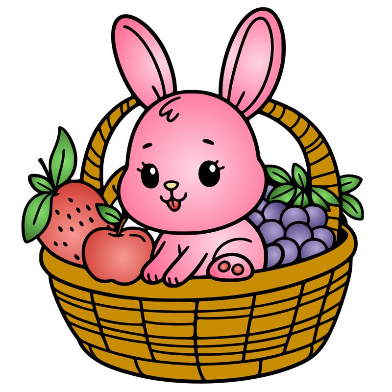 bunny in a fruit basket