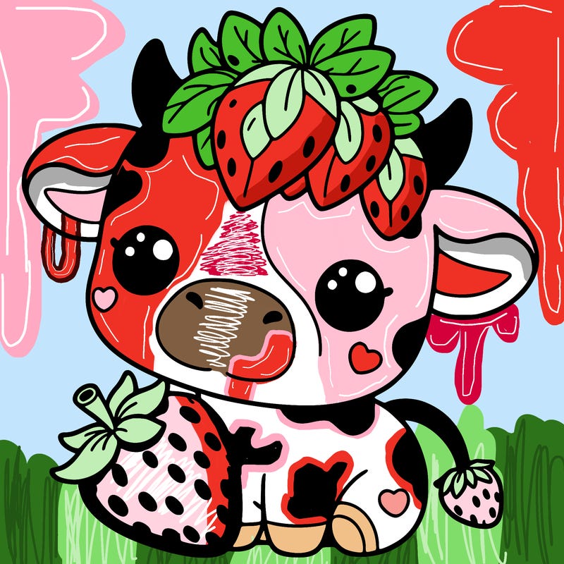 cute strawberry cow