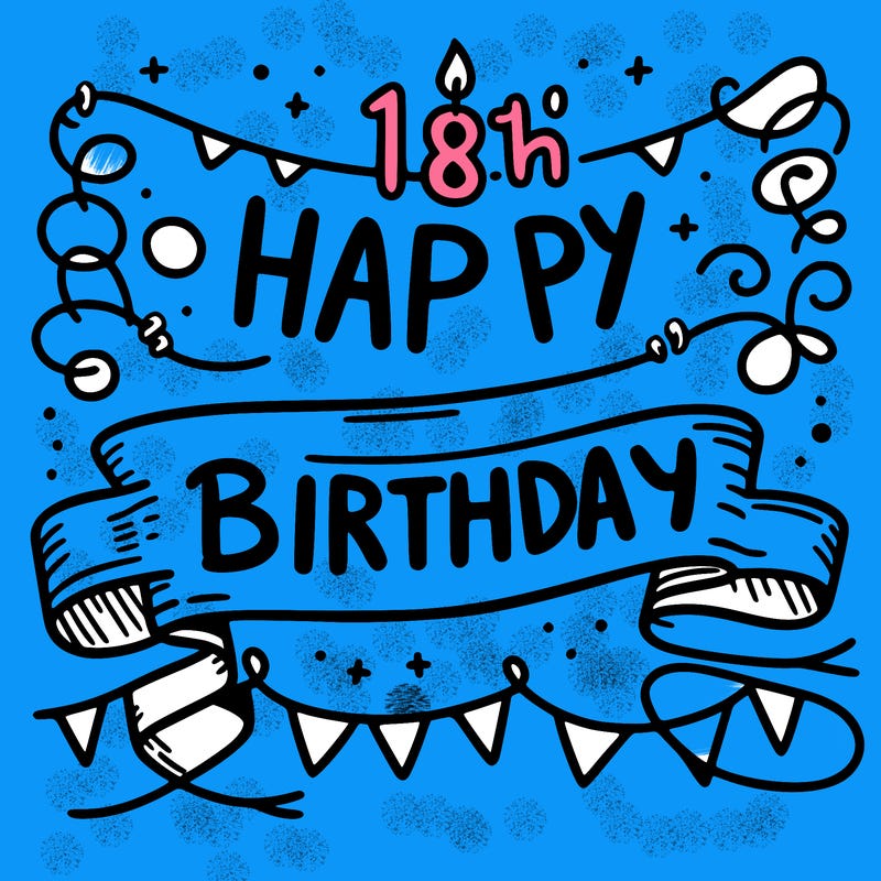 a banner that says happy 18th birthday
