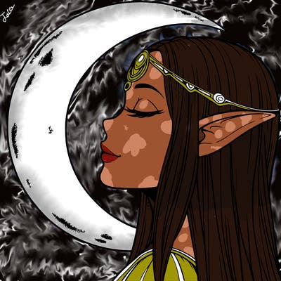 a realistic moon elf