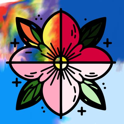 flower split into four sides