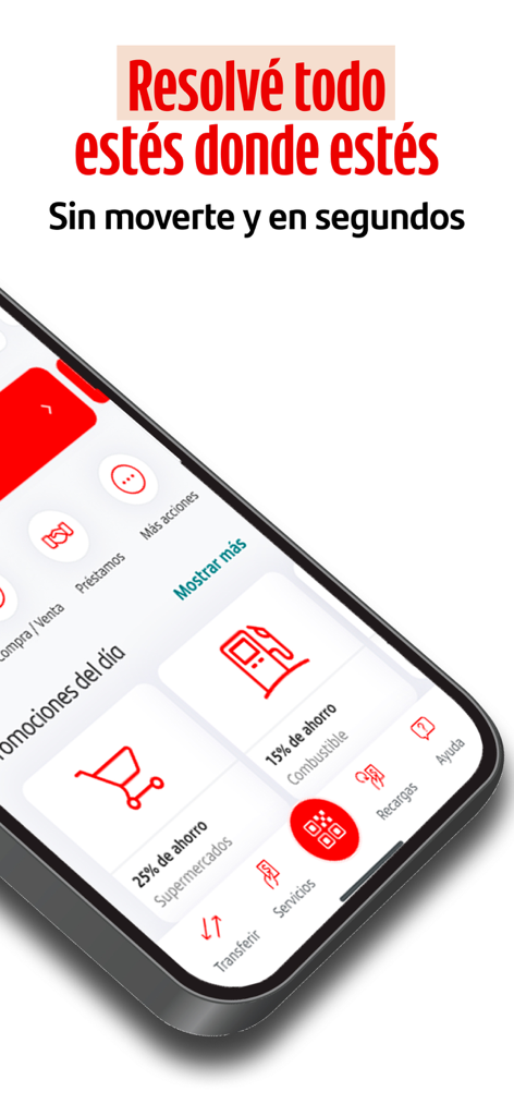 Santander Argentina - Santander Argentina mobile app interface displaying daily promotions and banking services