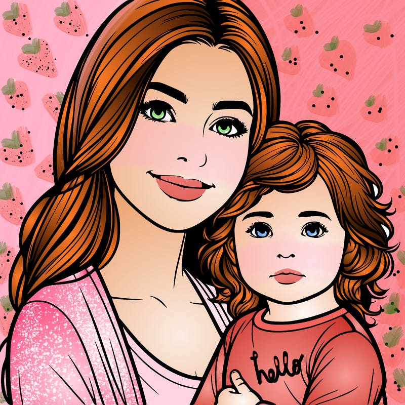 realistic mother and her toddler daughter