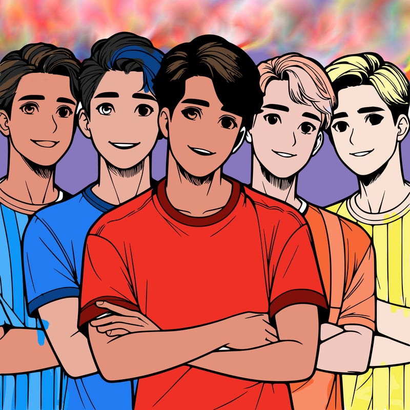 a group of boys realistic