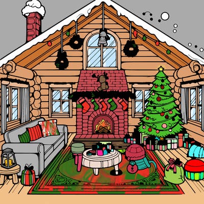 christmas house interior