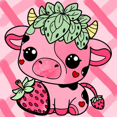 cute strawberry cow