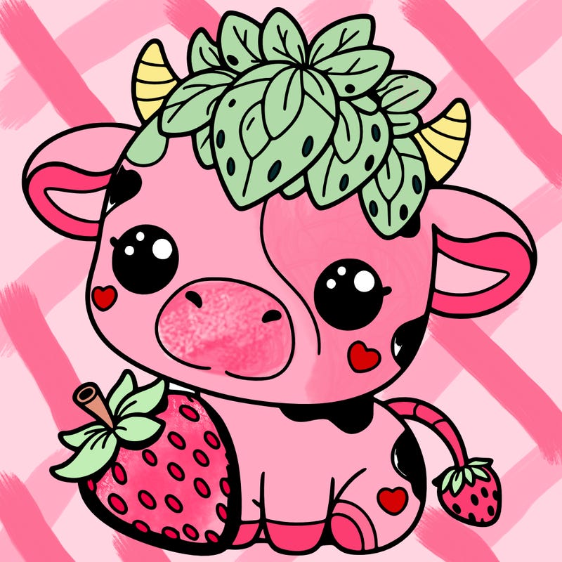 cute strawberry cow