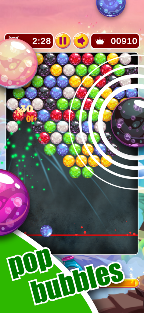 Gameplay of Bubble Shooter and Classic Match mobile game
