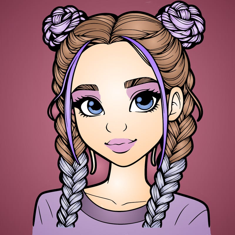 realistic girl with braids