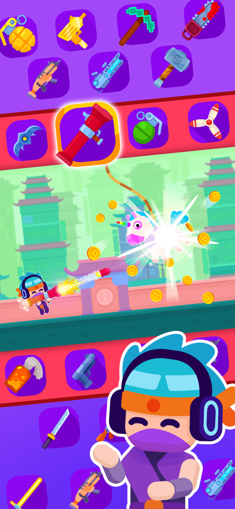 Pinatamasters - 무기와 폭발하는 코인으로 유니콘 피냐타를 쏘는 Pinatamasters 캐릭터