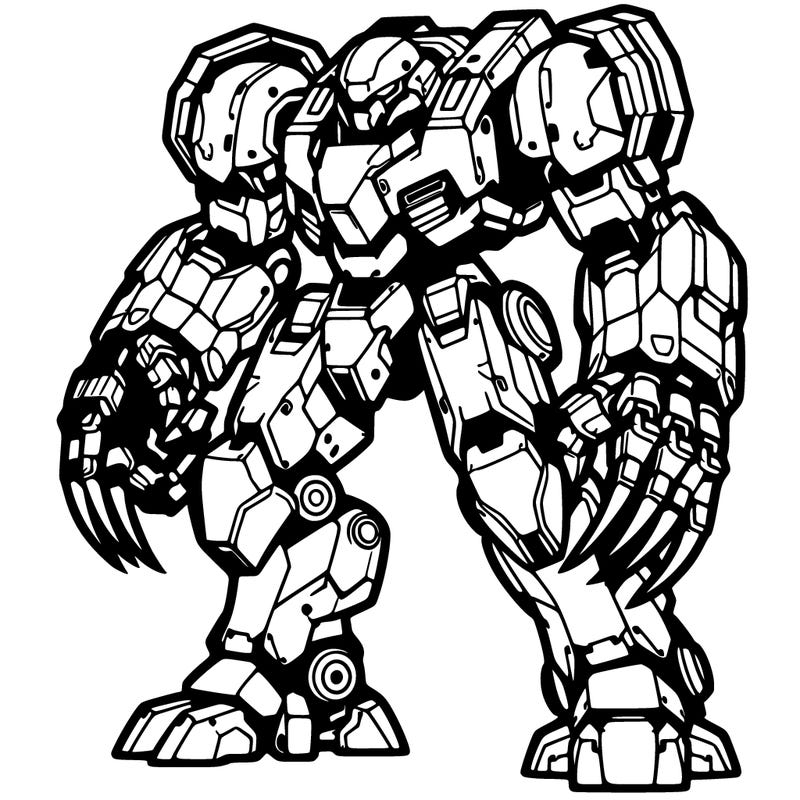 mecha with armored claws.