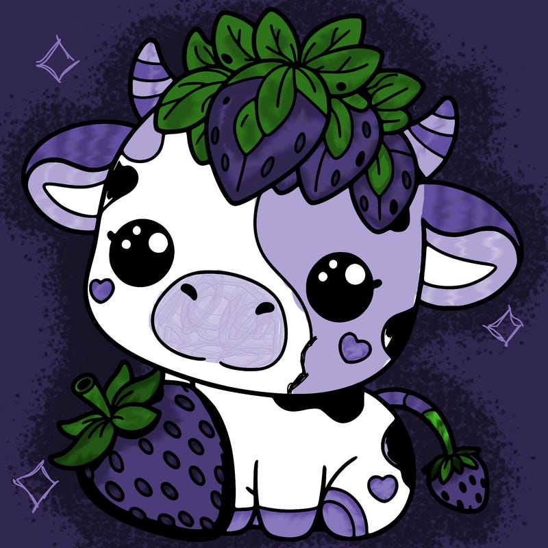 cute strawberry cow