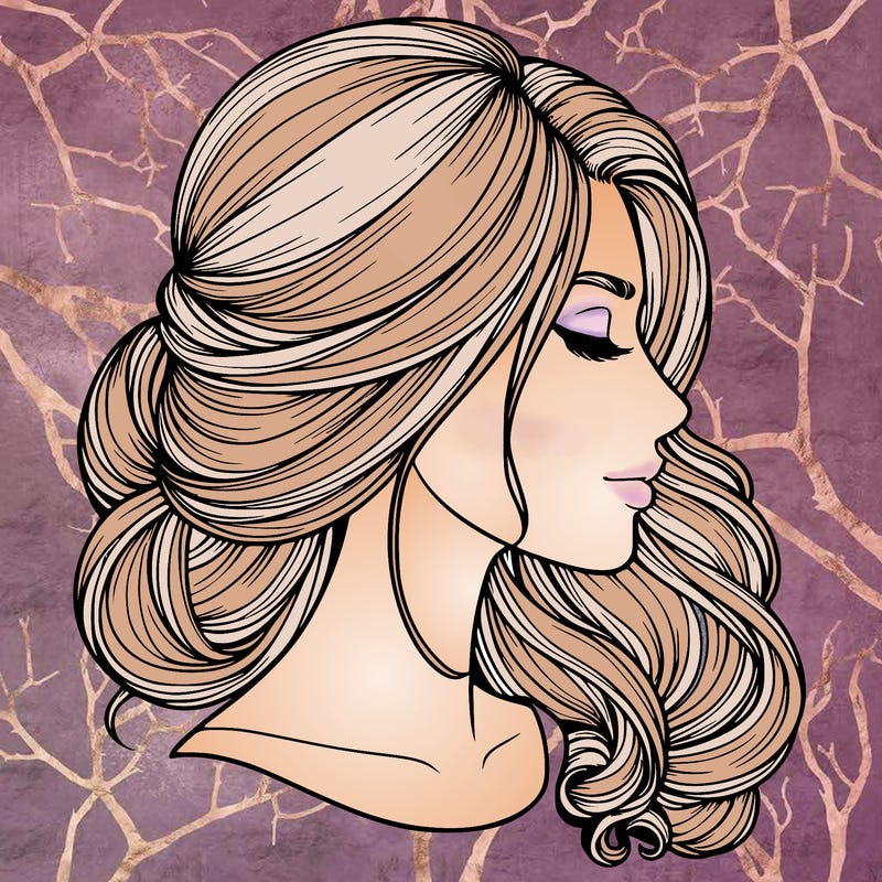 realistic woman's head & hair