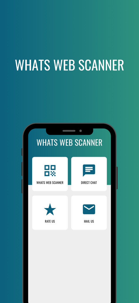 Tela inicial do aplicativo Web Scanner mostrando opções para Chat Duplo e Chat Direto