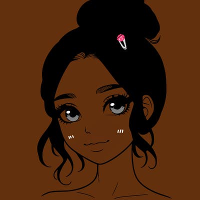 realistic pretty girl with hair in bun