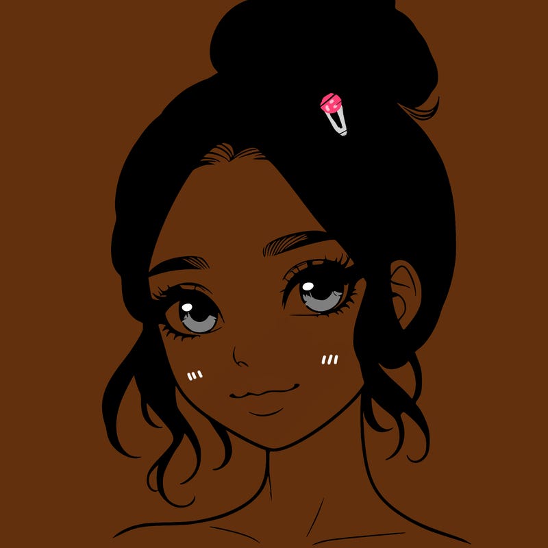 realistic pretty girl with hair in bun