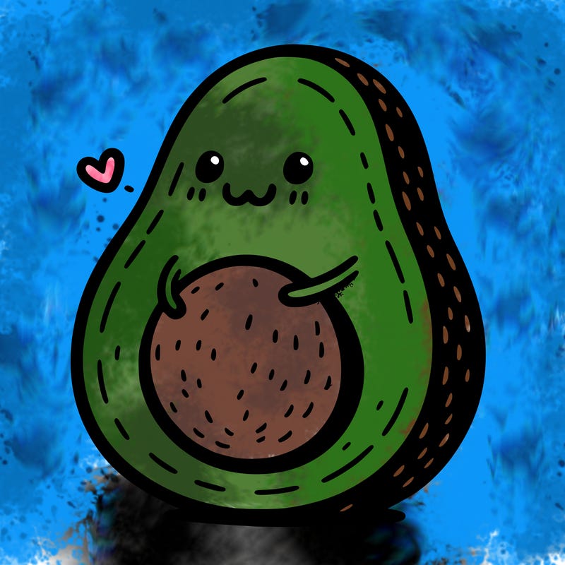an avocado hugging an avocado