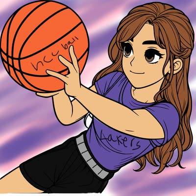 realistic girl playing basketball