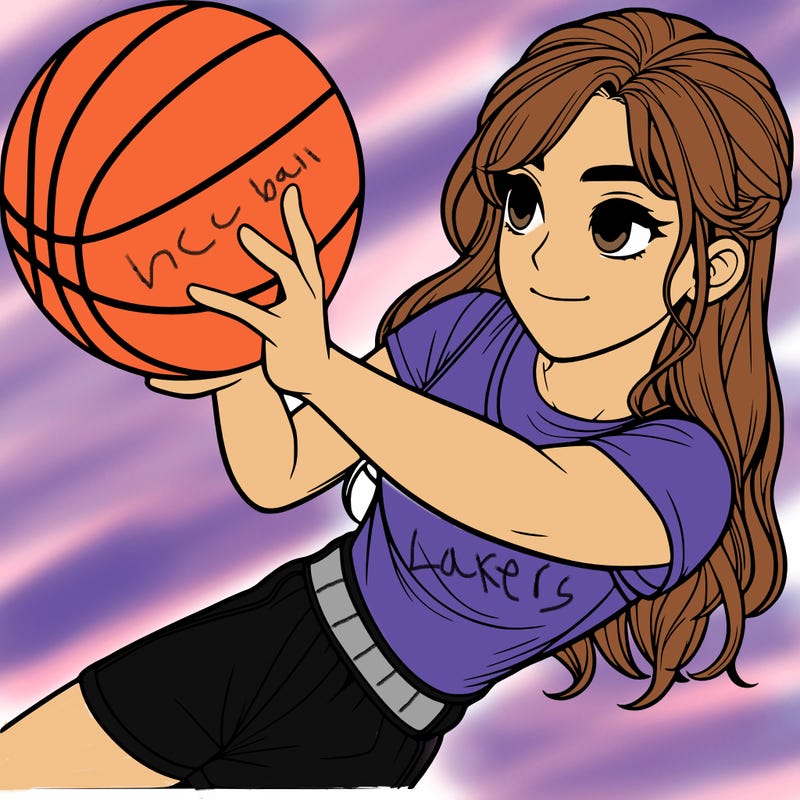 realistic girl playing basketball