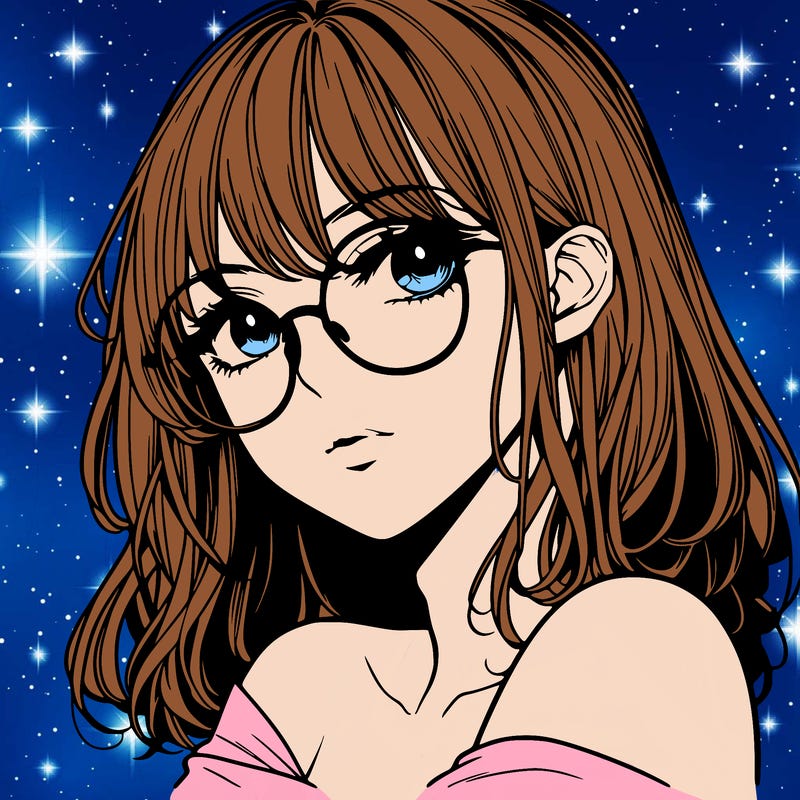 manga woman character with glasses and nice lips