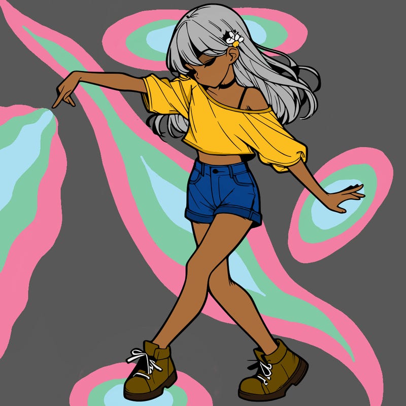 realistic girl danceing